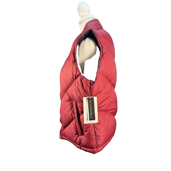 Big Chill Women's Chevron Quilted Puffer Vest W/Reversible Pockets Red Black - Picture 9 of 10